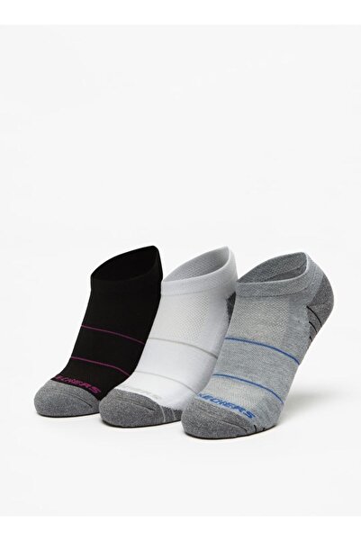 SKECHERS Striped Ankle Length Sports Socks - Set of 3