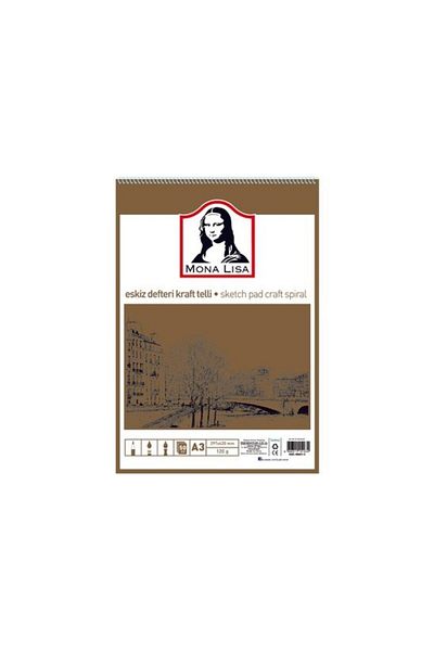 Südor كراسة الرسم الموناليزا A3 بسلك كرافت - 120 جم 50 يومًا