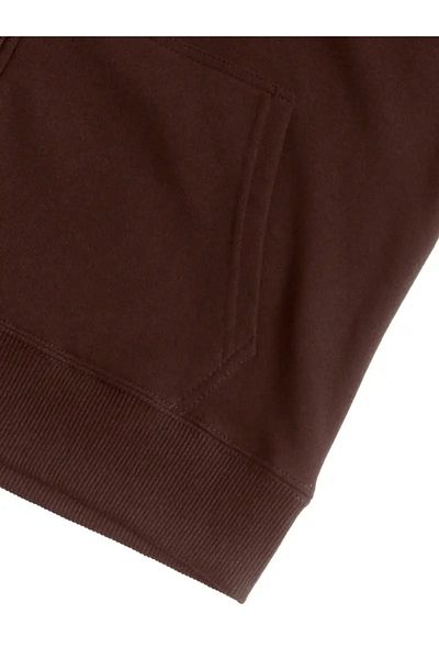 NO 601 Μπουφάν Unisex καφέ με κουκούλα με φερμουάρ
