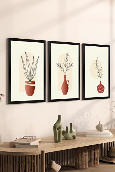Artavessa طقم طاولات من 3 قطع بإطار أسود بإطار أسود من MDF - طقم 9 قطع