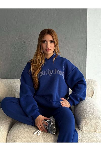 YONEZ MODA Unisex Oversize Stone Detailed Tracksuit Set