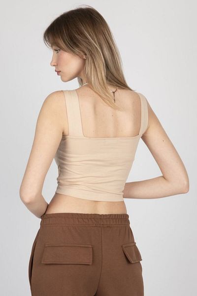 Hiccup Βασικό Crop Top με τετράγωνο γιακά