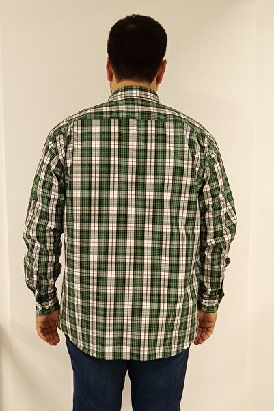 TOUSUS Ανδρικό πουκάμισο μεγάλου μεγέθους καρό πράσινο Btl-6137-tss