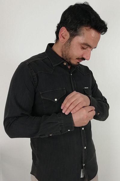 TOUSUS Мъжка риза Slim Fit Western Jeans Slm-2017-tss