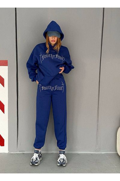 YONEZ MODA Unisex Oversize Stone Detailed Tracksuit Set