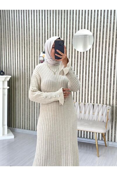 Moda Krash VOLANLI FİTİLLİ TRİKO ELBİSE