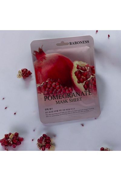 Baroness Pomegranate Mask Sheet Pomegranate Extract Paper Mask (5 Pcs)
