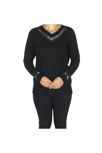 ECE GİYİM Γυναικεία Μπλούζα Nergis Stone V Neck - Seasonal