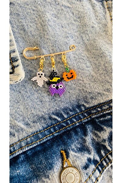 elamindunyasi Miyuki Örme Baykuş, Bal Kabak Halloween ve Cadı Şapka Figür Bro...