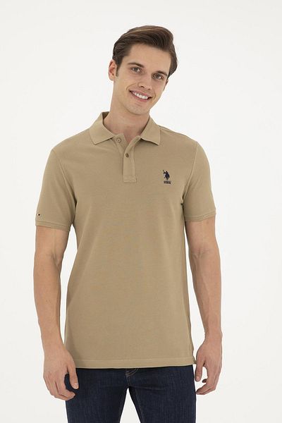 U.S. Polo Assn. ΒΑΣΗ. Ανδρικό μπλουζάκι Polo με λογότυπο Polo - 100% βαμβάκι, κανονική εφαρμογή G081SZ 0111794832