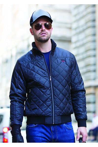 Masimar Men's Woven Coat - Stand Collar and Inner Fur