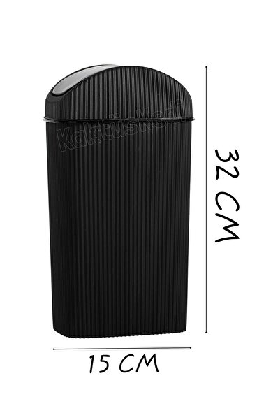 KaktüsKedi Slim 4 Lt Çöp Kutusu,mutfak,banyo,tuvalet,masaüstü,ofis Çöp Kovası Siyah