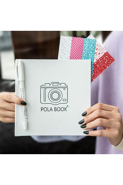 POLABOOK Polabook White Mini Memory Book with White Pen - Sticker Gift