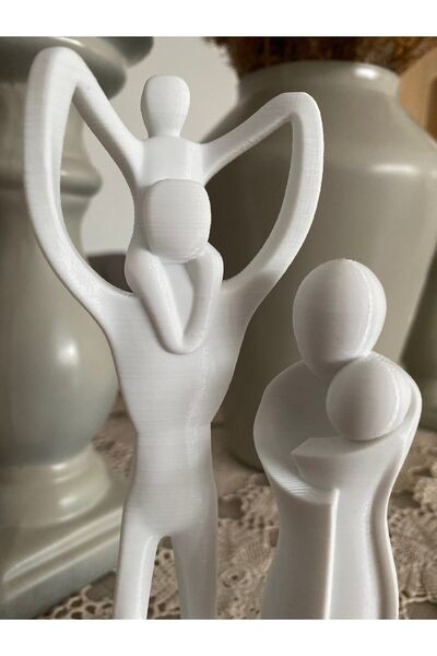 Root Made Anne Baba Çocuklar Biblosu Aile Temalı Hediyelik Dekoratif Obje 19 Cm