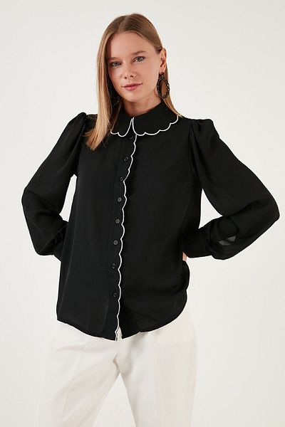 Lela Collar Detailed Regular Fit Chiffon Shirt Shirt61114410
