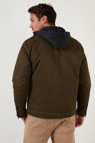 Buratti Plush Lined Removable Hooded Stand Up Collar Coat Men's COAT 5855017