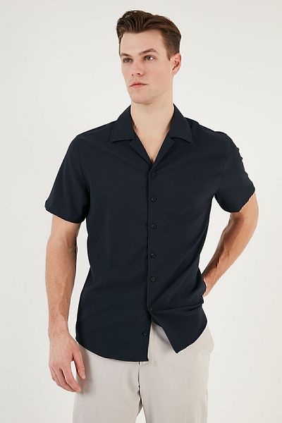 Buratti Мъжка риза с яка Apache и къс ръкав Regular Fit CF24S117927