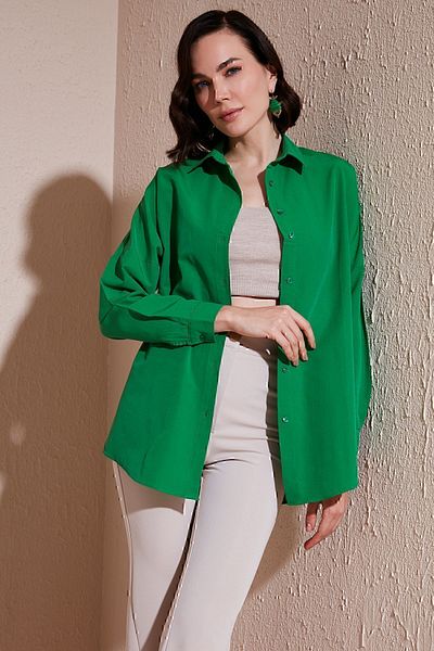 Lela Cămașă din bumbac, cu umăr jos, cu croiala relaxată CAMISA66939002S4