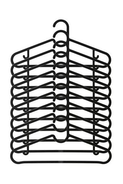 IKEA Пластмасова закачалка за дрехи на IKEA от 10 части в черен цвят