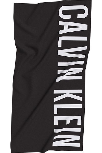 Calvin Klein Unisex Brand Logo Cotton Black Beach Towel Suitable for Beach and Sea Use Ku0ku00117-beh
