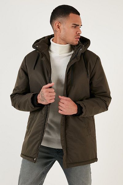 Buratti Ανδρικό παλτό με αποσπώμενη κουκούλα Water Repellent Slim Fit 5711559