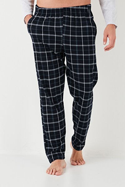 Buratti Καρό βαμβακερή ελαστική μέση κανονική εφαρμογή μακρυμάνικη πιτζάμες ανδρική φόρμα υπνοδωματίων 65720