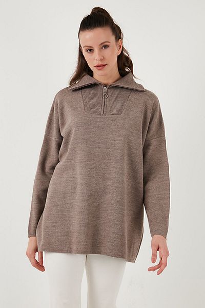 Lela Πλεκτό πουλόβερ Oversize με μισό φερμουάρ - ΠΟΥΛΟΒΕΡ 4616079 Υ