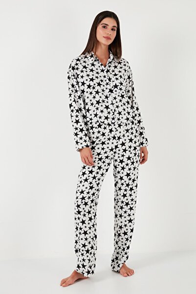 Lela Σετ καλοκαιρινής πιτζάμα με μοτίβο χαλαρής εφαρμογής Φαρδύ πόδι Σετ πιτζάμα 6110014