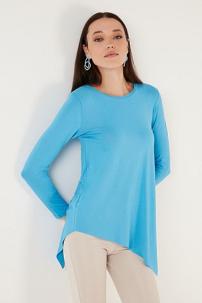 Lela Bluză cu decolteu asimetric cu decolteu 5863545