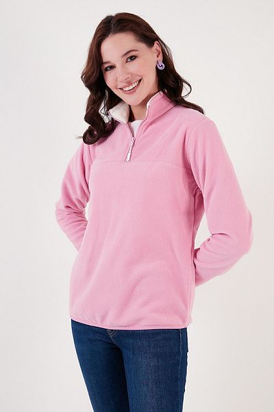 Lela Slim Fit Soft Textured Anti-pilling Anti-Pilling Half Zipper Women's Fleece 5907000