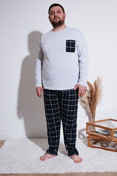 Buratti Cotton Regular Fit Plus Size Σετ Πιτζάμες Ανδρικές Πιτζάμες 6572001B