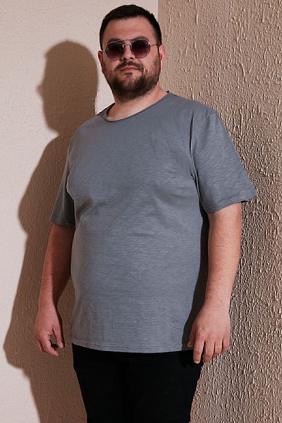 Buratti Βαμβακερό ανδρικό μπλουζάκι με κανονική εφαρμογή μεγάλου μεγέθους 59020001 Β