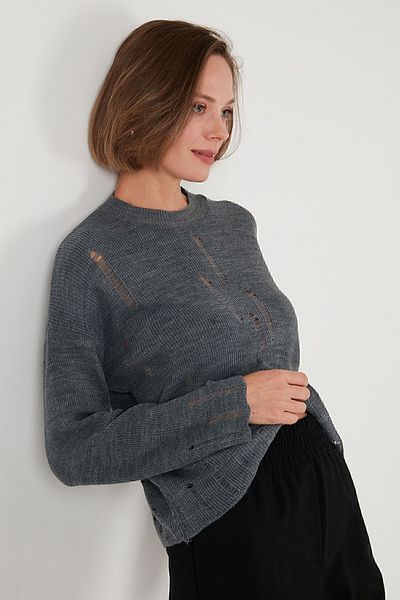 Lela Pulover de tricotaj cu model rupt cu decolteu - KAZAK 4616168