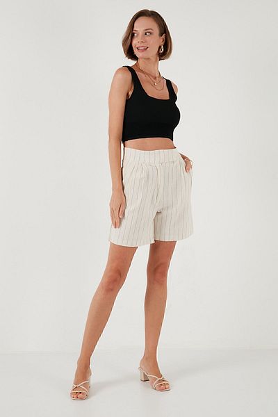 Lela Ψηλόμεσο 100% βαμβακερό σορτς - ΣΟΡΤΣ 673SY601