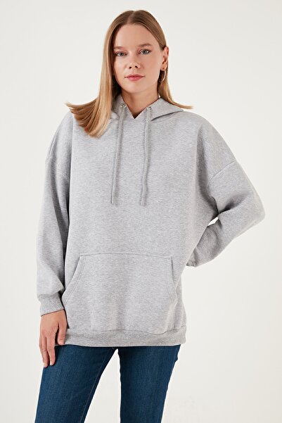 Lela Регулярний крій Бавовняний Капюшон Комір Шардоне Зимовий Світшот Світшот 5863854