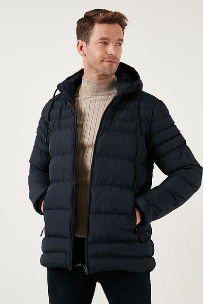 Buratti Water Repellent Slim Fit Cold and Wind Resistant Hooded Puffer Coat Men'S COAT 649005