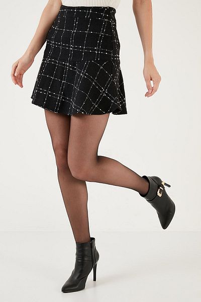 Lela Winter Mini Skirt - Checked and Flounced, Skirt 611ET00176w4
