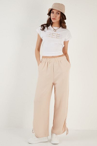 Lela Relaxed Cut Gathered Wide Leg Summer Trousers
