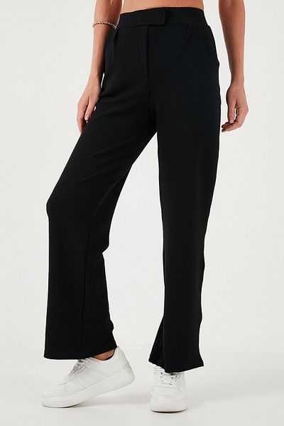 Lela High Waist Wide Leg Regular Fit Trousers - 5861279