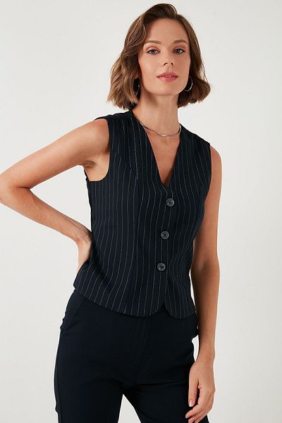 Lela Lined Classic Fitted Vest - Vest 611YL030W4