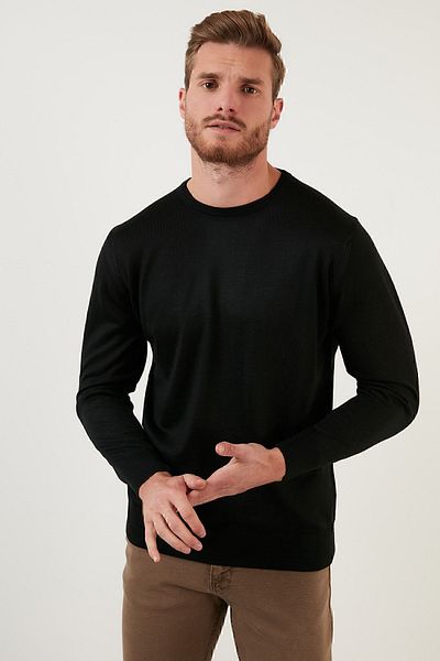 Buratti Pulover de lână, slim fit, cu decolteu, tricotaj Pulover pentru bărbați 518bisiklet