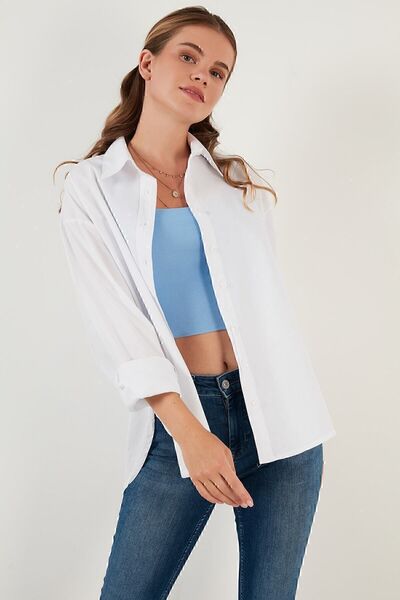 Lela Оверсайз 100% бавовняна сорочка Жіноча сорочка Cf21s163867