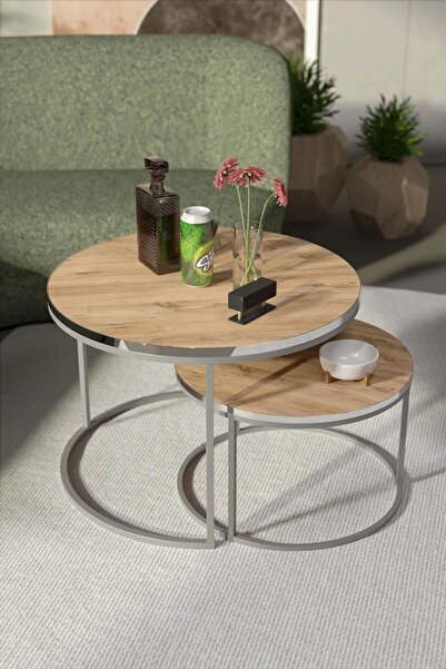 Reyo Orta Sehpa İkili Gümüş Lux Special Atlantik Çam