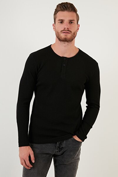 Buratti Ανδρικός ιδρώτας με βαμβακερό κουμπί με λεπτομέρεια Crew Neck Sweat 5905070