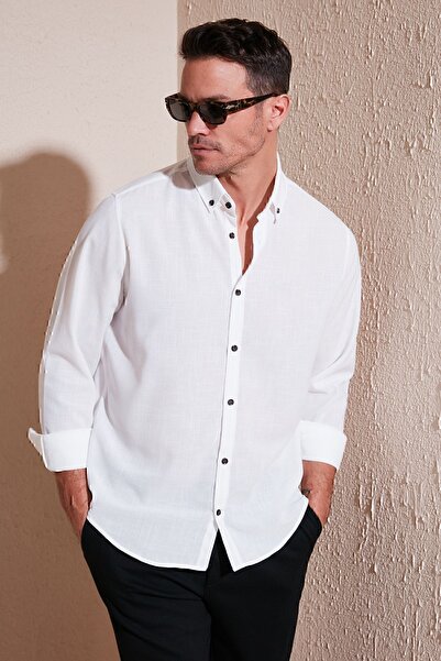 Buratti Düğmeli Yaka Uzun Kollu Regular Fit Gömlek Erkek Gömlek Cf23s116777