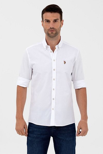 U.S. Polo Assn. Ανδρικό βαμβακερό πουκάμισο με λεπτή εφαρμογή