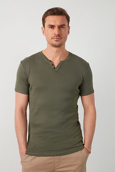 Buratti Tricou Slim Fit, 100% bumbac, cu decolteu în V Tricou bărbați5902122