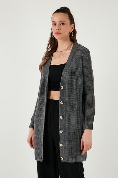 Lela 100% Acrylic Knitwear Long Cardigan - Hirka 4615044
