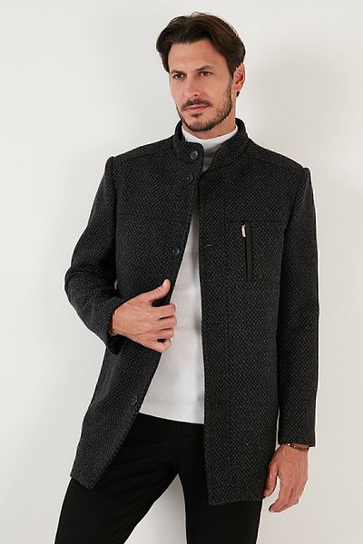 Buratti Buttoned Stand Collar Melted Slim Fit Cashew Coat Men'S COAT 5841016