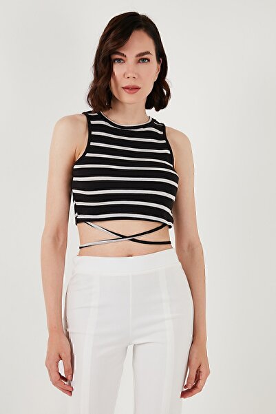 Lela Ριγέ Slim Fit Δέσιμο Λεπτομερές Crop CROP 5865715
